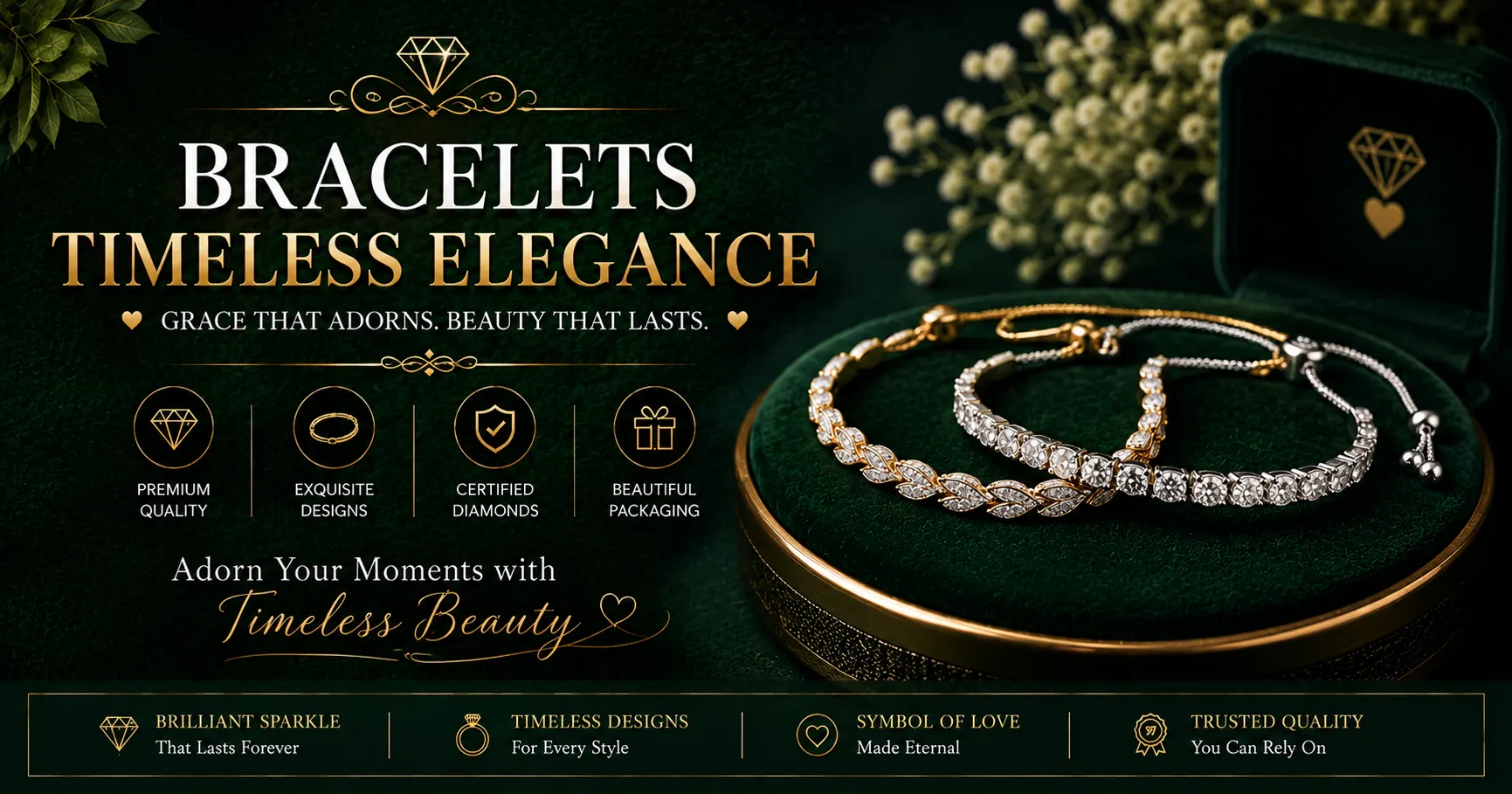 Elegant diamond and gold bracelets crafted with premium materials and exceptional craftsmanship by StuddedBay.