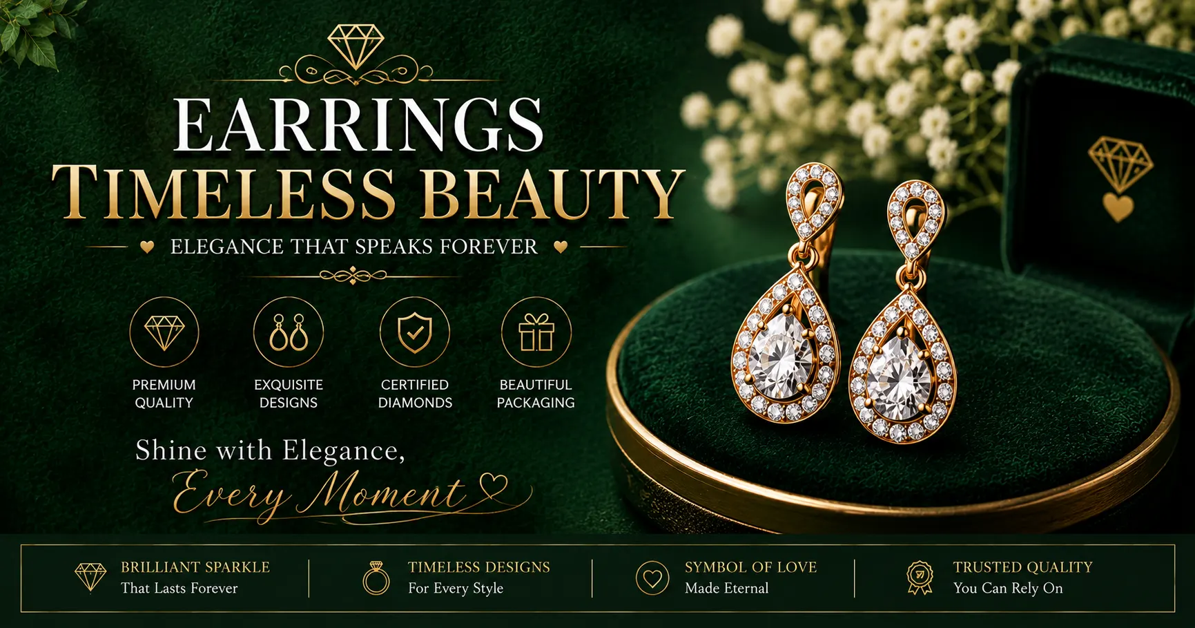 Elegant diamond and gold earrings crafted with premium quality and timeless design by StuddedBay.